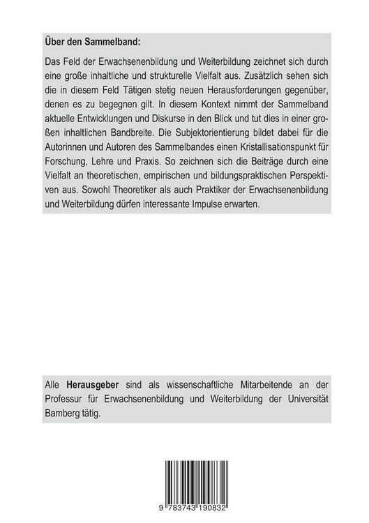 Produktbild: Subjektorientierung, Lehren und Lernen