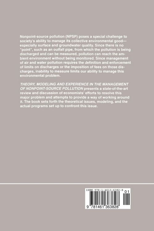 Produktbild: Theory, Modeling and Experience in the Management of Nonpoint-Source Pollution