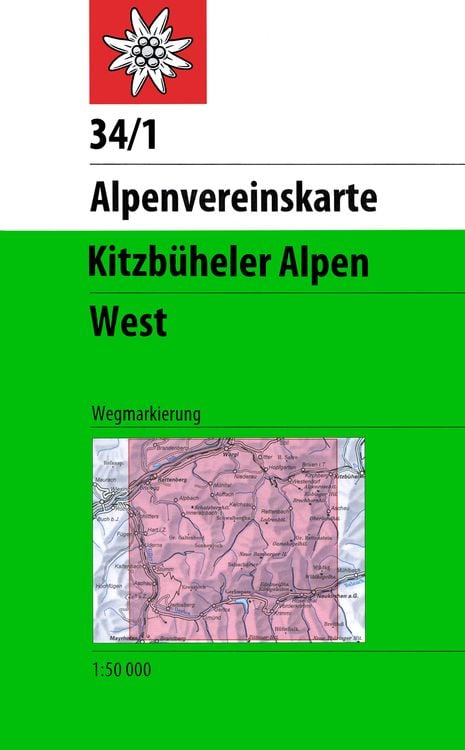 Produktbild: DAV Alpenvereinskarte 34/1 Kitzb&uuml;heler Alpen West 1 : 50 000 Wegmarkierungen