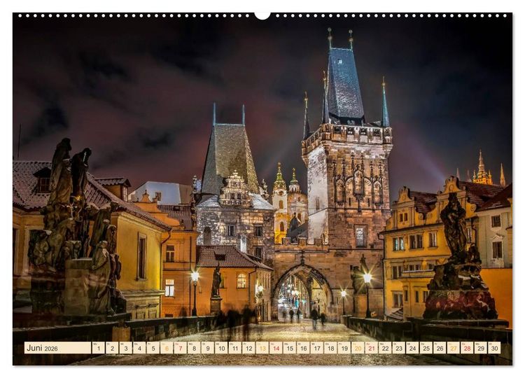 Produktbild: Metropolen der Welt - Skylines in der Nacht (hochwertiger Premium Wandkalender 2026 DIN A2 quer), Kunstdruck in Hochglanz