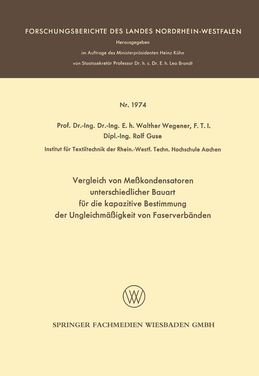 Produktbild: Vergleich von Me&szlig;kondensatoren unterschiedlicher Bauart f&uuml;r die kapazitive Bestimmung der Ungleichm&auml;&szlig;igkeit von Faserverb&auml;nden