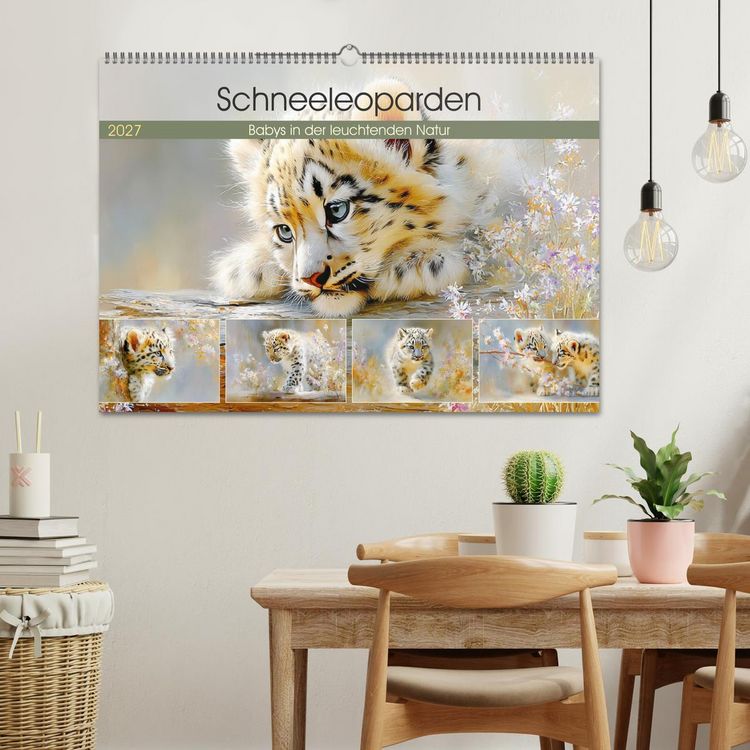 Produktbild: Schneeleoparden. Babys in der leuchtenden Natur (Wandkalender 2027 DIN A2 quer), CALVENDO Monatskalender