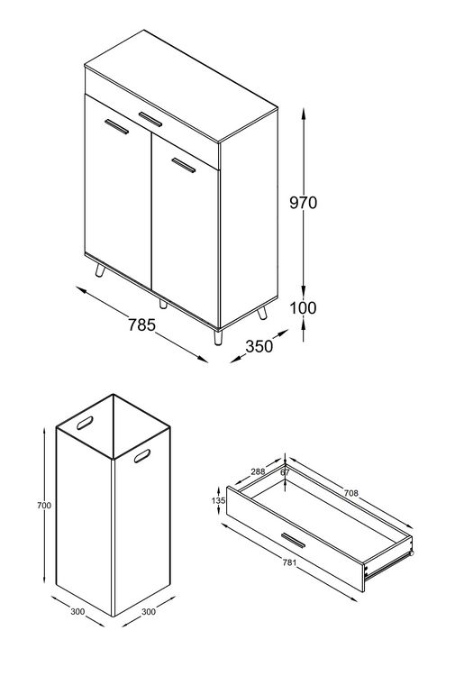 Produktbild: W&auml;scheschrank W&auml;schetruhe W&auml;schebox Landos M