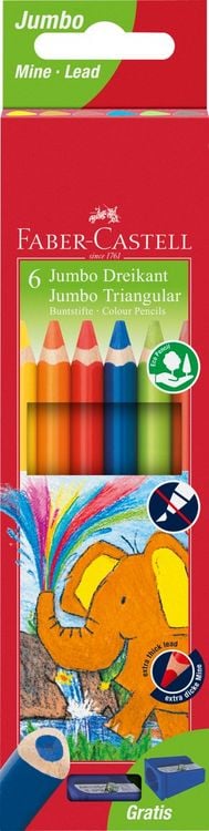 Produktbild: Faber-Castell Buntstifte Jumbo Dreikant 6er