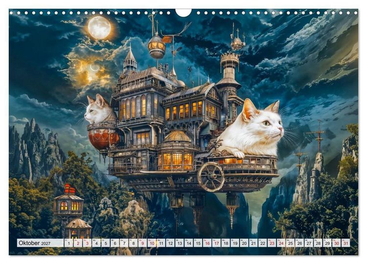 Produktbild: Steampunk Fabelwelten - Magische Kreaturen in Fantasiewelten (Wandkalender 2027 DIN A3 quer), CALVENDO Monatskalender