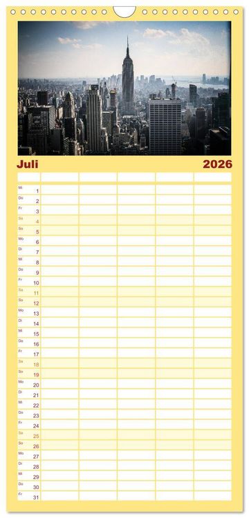 Produktbild: Familienplaner 2026 - New York feeling mit 5 Spalten (Wandkalender, 21 x 45 cm) CALVENDO