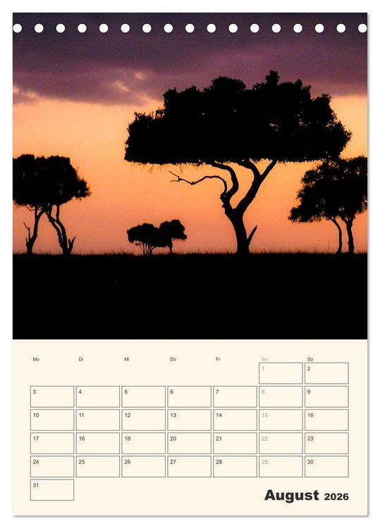 Produktbild: Kenia &ndash; Terminplaner (Tischkalender 2026 DIN A5 hoch), CALVENDO Monatskalender