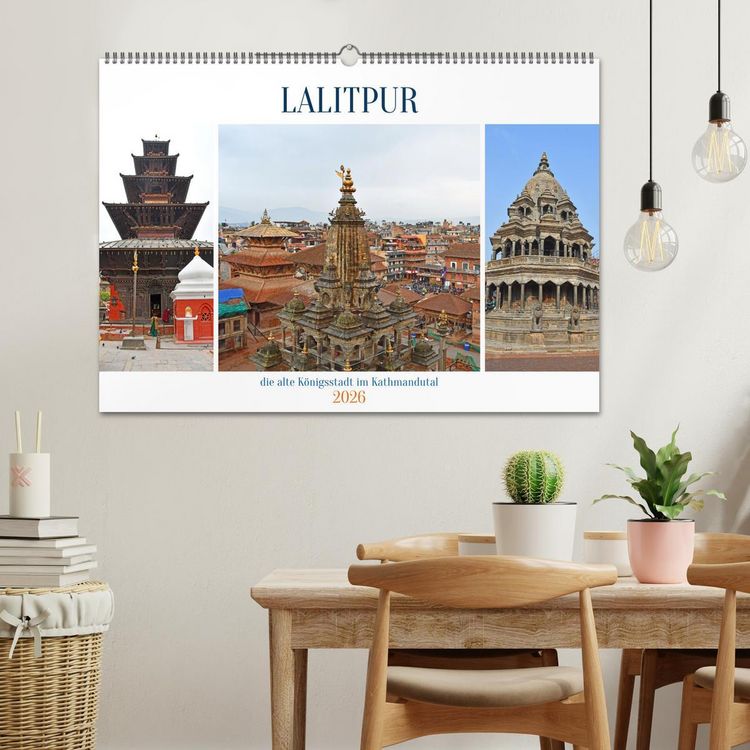Produktbild: LALITPUR, die alte K&ouml;nigsstadt (Wandkalender 2026 DIN A2 quer), CALVENDO Monatskalender