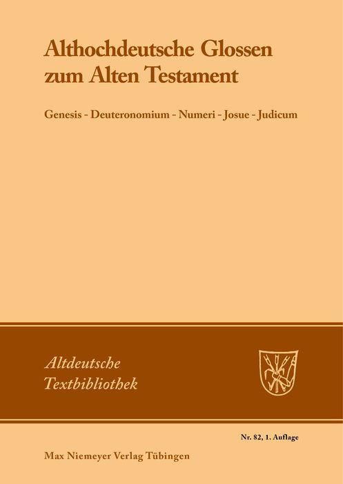 Produktbild: Althochdeutsche Glossen zum Alten Testament