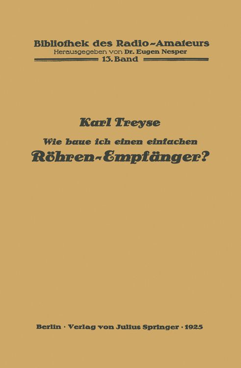Produktbild: Wie baue ich einen einfachen R&ouml;hren-Empf&auml;nger?