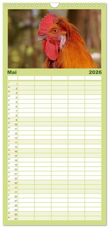 Produktbild: Familienplaner 2026 - Muh, M&auml;h, Miau & Co mit 5 Spalten (Wandkalender, 21 x 45 cm) CALVENDO