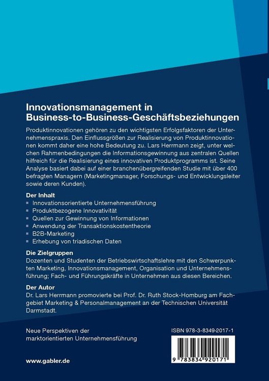 Produktbild: Innovationsmanagement in Business-to-Business-Gesch&auml;ftsbeziehungen