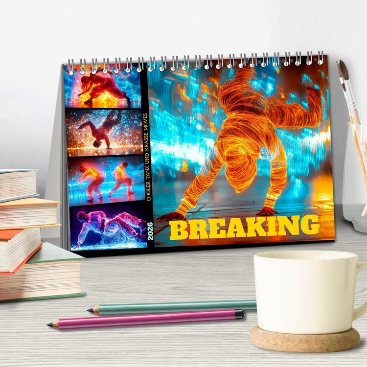 Produktbild: BREAKING Cooler Tanz und krasse Moves (Tischkalender 2026 DIN A5 quer), CALVENDO Monatskalender