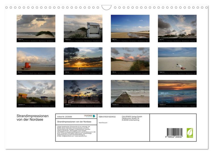 Produktbild: Strandimpressionen von der Nordsee (Wandkalender 2026 DIN A3 quer), CALVENDO Monatskalender