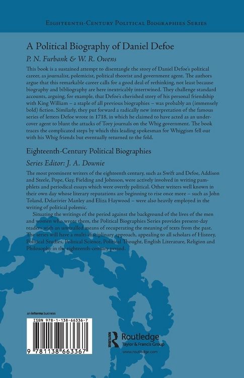 Produktbild: A Political Biography of Daniel Defoe