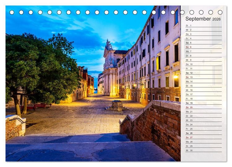 Produktbild: Venedig - Stille Momente (Tischkalender 2026 DIN A5 quer), CALVENDO Monatskalender