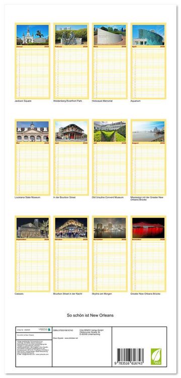 Produktbild: Familienplaner 2026 - So sch&ouml;n ist New Orleans mit 5 Spalten (Wandkalender, 21 x 45 cm) CALVENDO