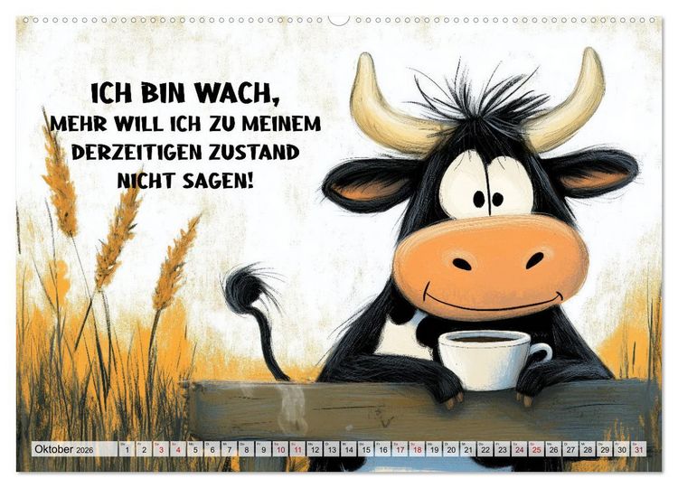 Produktbild: Kuhle Spr&uuml;che (Wandkalender 2026 DIN A2 quer), CALVENDO Monatskalender