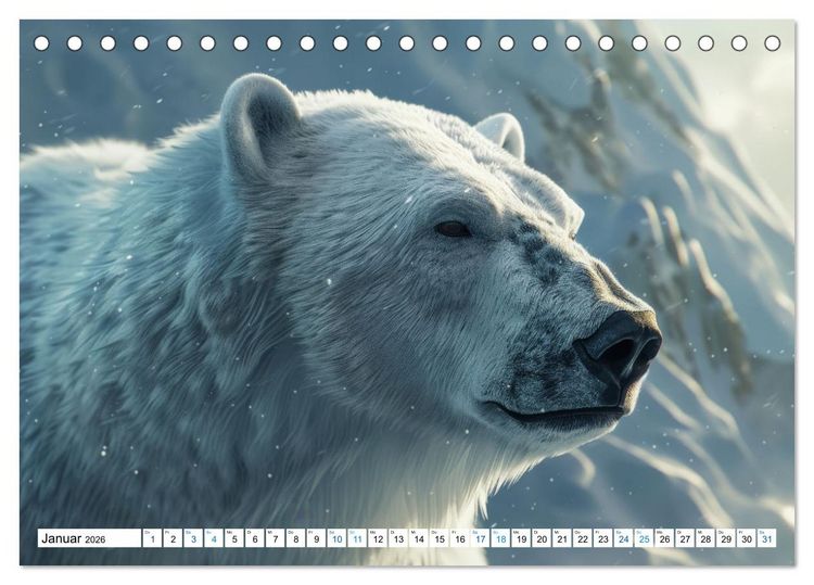 Produktbild: Wei&szlig;e W&auml;chter des Nordens: Ein Jahr im Reich der Eisb&auml;ren (Tischkalender 2026 DIN A5 quer), CALVENDO Monatskalender