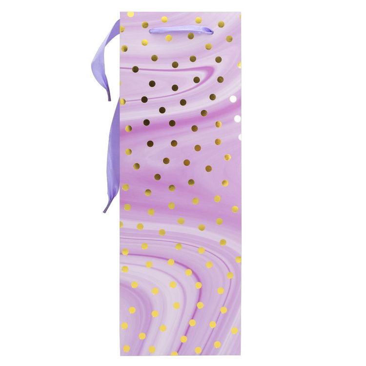 Produktbild: Idena Flaschentasche Dot lila/gold 12x35x9cm