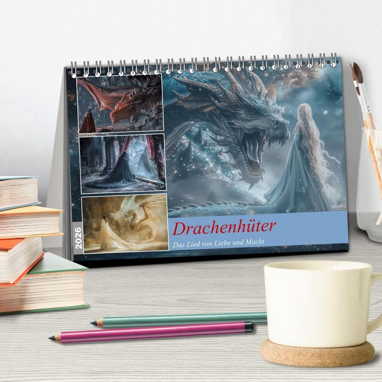 Produktbild: Drachenh&uuml;ter (Tischkalender 2026 DIN A5 quer), CALVENDO Monatskalender