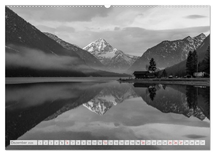 Produktbild: Bergpixels Schwarz-Wei&szlig;e Gebirgstr&auml;ume (Wandkalender 2026 DIN A2 quer), CALVENDO Monatskalender