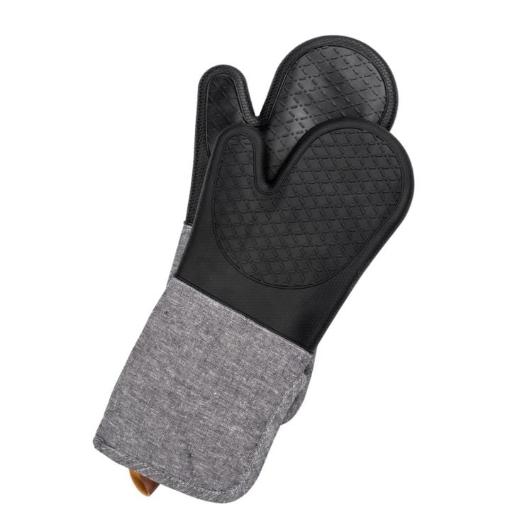 Topfhandschuhe Silikon Mod. Ada Schwarz, 2er, hitzebestndige Silikon- Kochhandschuhe kaufen