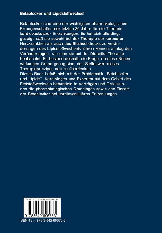 Produktbild: Betablocker und Lipidstoffwechsel