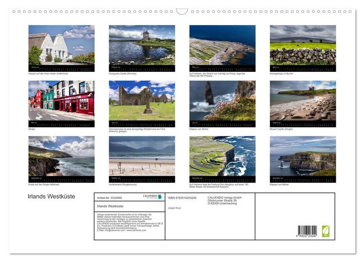 Produktbild: Irlands Westk&uuml;ste (Wandkalender 2026 DIN A2 quer), CALVENDO Monatskalender