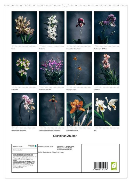 Produktbild: Orchideen Zauber (hochwertiger Premium Wandkalender 2026 DIN A2 hoch), Kunstdruck in Hochglanz