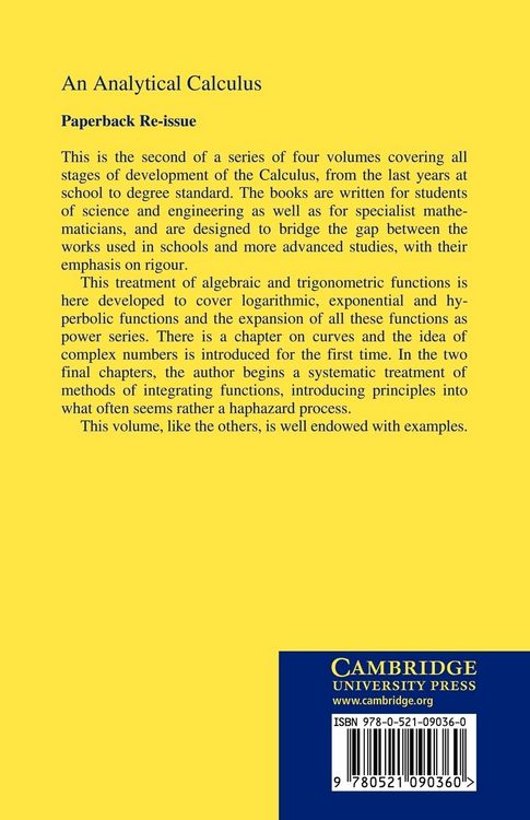 Produktbild: An Analytical Calculus