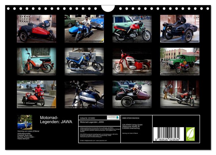 Produktbild: Motorrad-Legenden: JAWA (Wandkalender 2026 DIN A4 quer), CALVENDO Monatskalender