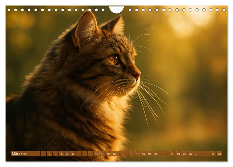 Produktbild: Katzenblicke &ndash; Eleganz und Anmut (Wandkalender 2026 DIN A4 quer), CALVENDO Monatskalender