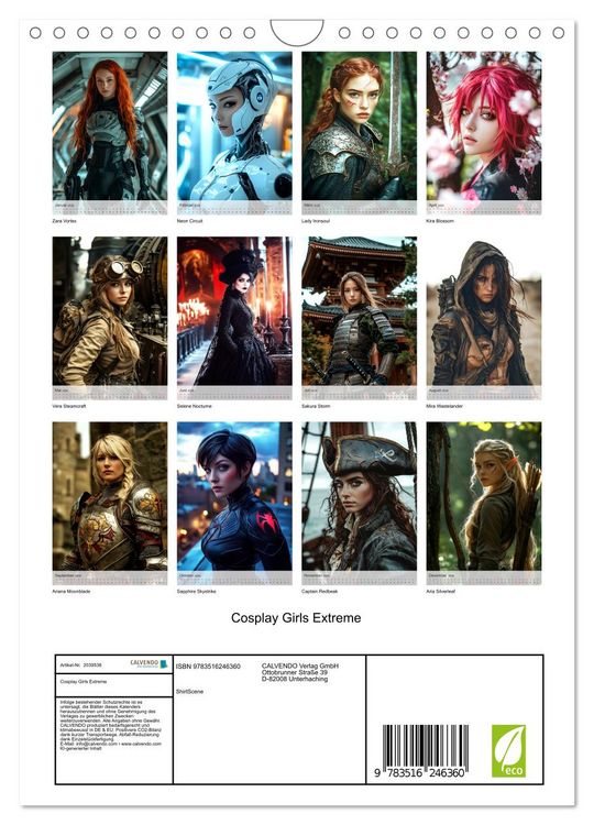 Produktbild: Cosplay Girls Extreme (Wandkalender 2026 DIN A4 hoch), CALVENDO Monatskalender