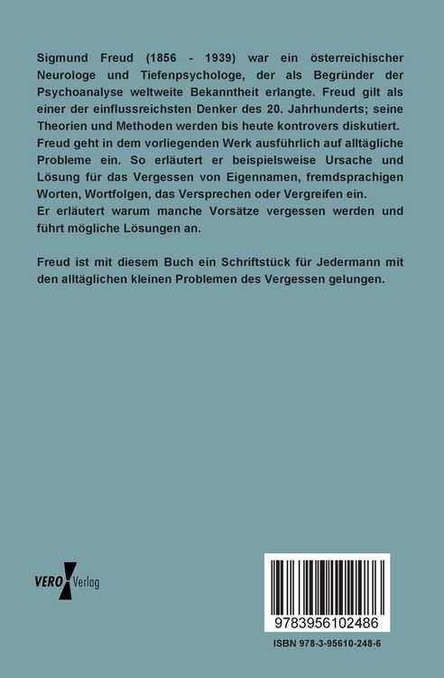 Produktbild: Zur Psychopathologie des Alltagslebens