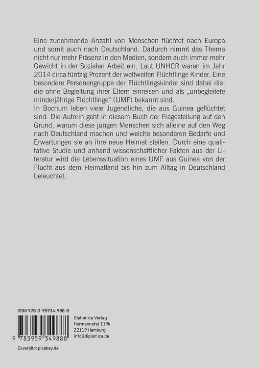 Produktbild: Unbegleitete minderj&auml;hrige Fl&uuml;chtlinge aus Guinea. Erwartungen und Bedarfe versus Lebensrealit&auml;t