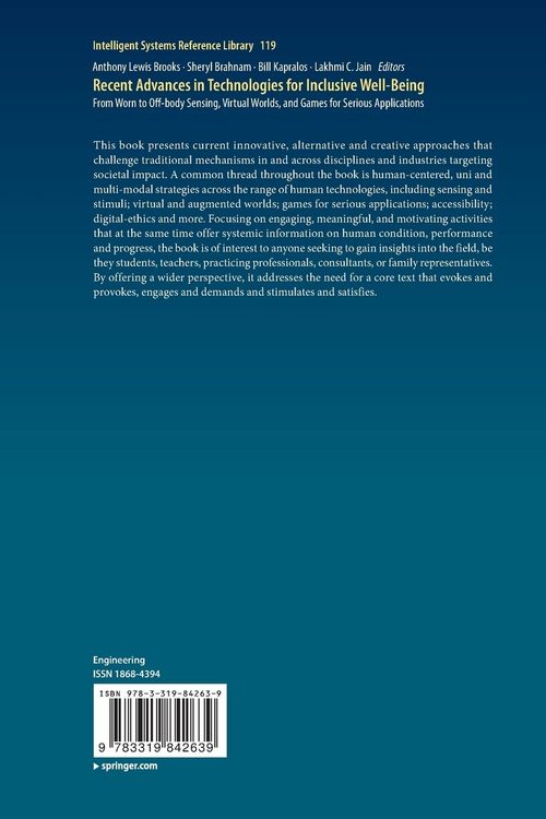 Produktbild: Recent Advances in Technologies for Inclusive Well-Being