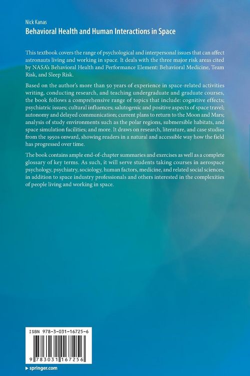 Produktbild: Behavioral Health and Human Interactions in Space