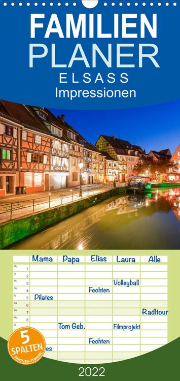 Produktbild: Familienplaner E L S A S S Impressionen (Wandkalender 2022 , 21 cm x 45 cm, hoch)