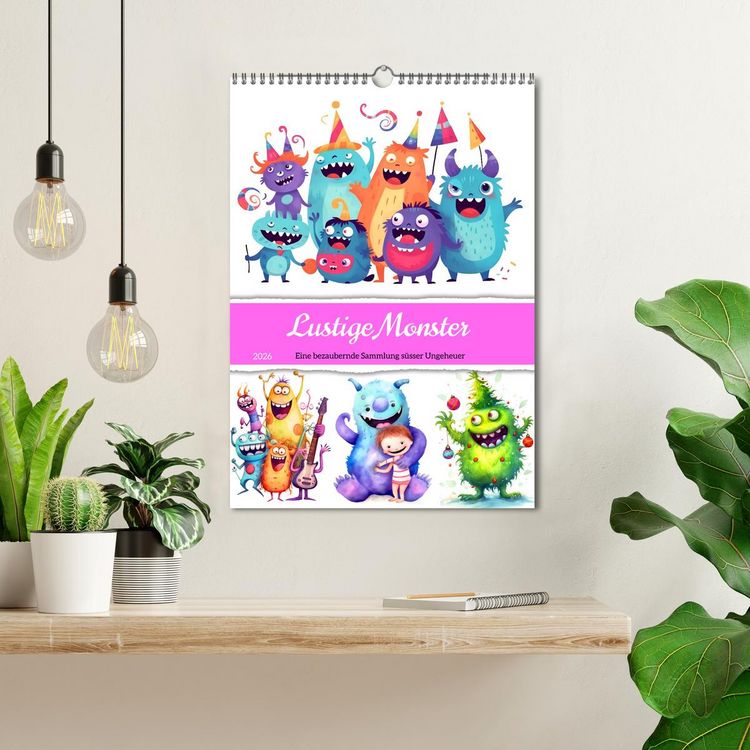 Produktbild: Lustige Monster - Eine bezaubernde Sammlung s&uuml;sser Ungeheuer (Wandkalender 2026 DIN A3 hoch), CALVENDO Monatskalender
