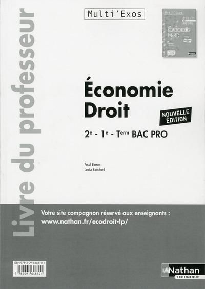 Produktbild: Economie Droit - 2eme/1ere/term Bac Pro (Multi'exos) Professeur - 2017