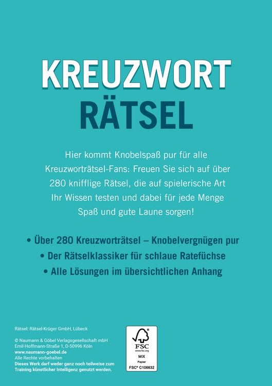 Kreuzwortrtsel  Band 8 I ber 280 Rtsel fr Erwachsene" online kaufen