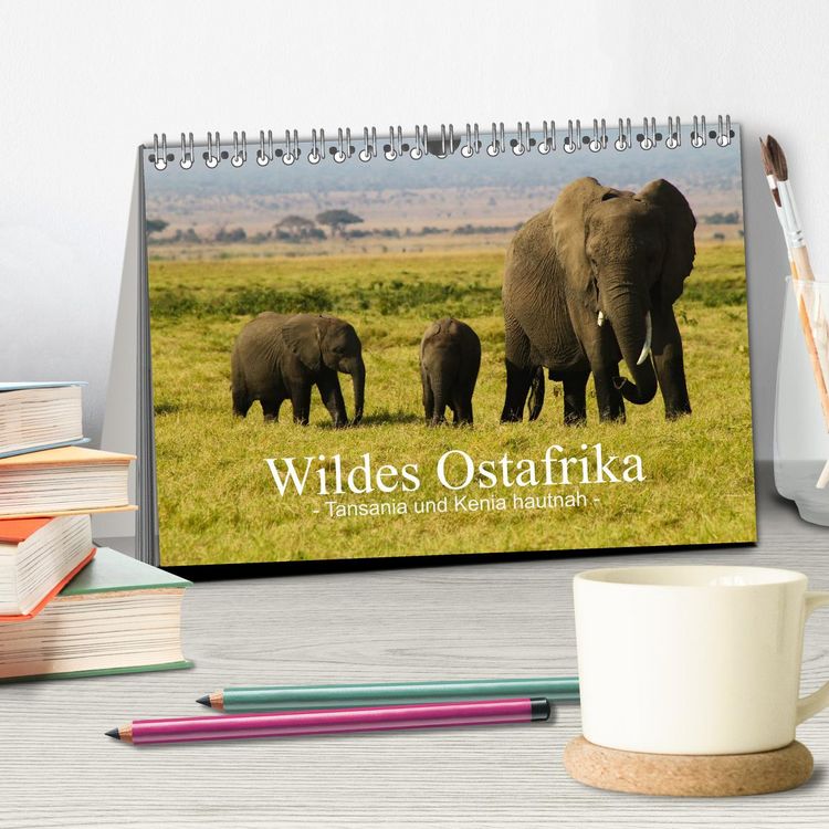 Produktbild: Wildes Ostafrika - Tansania und Kenia hautnah (Tischkalender 2026 DIN A5 quer), CALVENDO Monatskalender