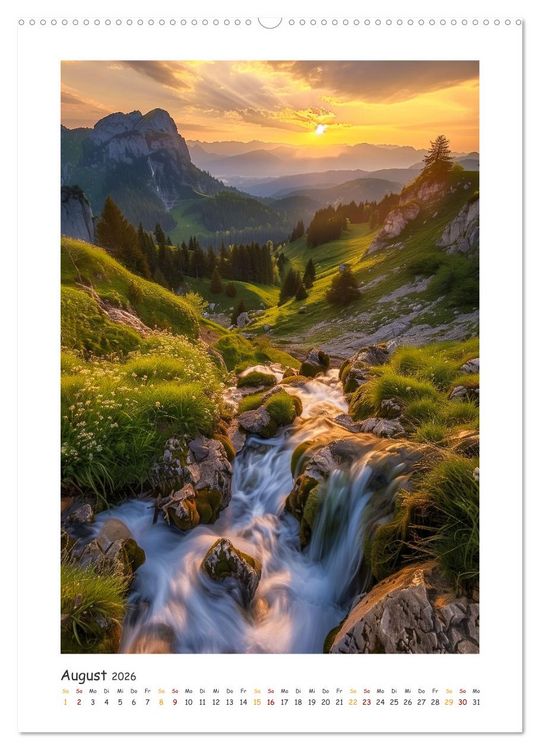 Produktbild: Die Harmonie der Elemente - Die verborgenen Geheimnisse der Wasserf&auml;lle (hochwertiger Premium Wandkalender 2026 DIN A2 hoch), Kunstdruck in Hochglanz