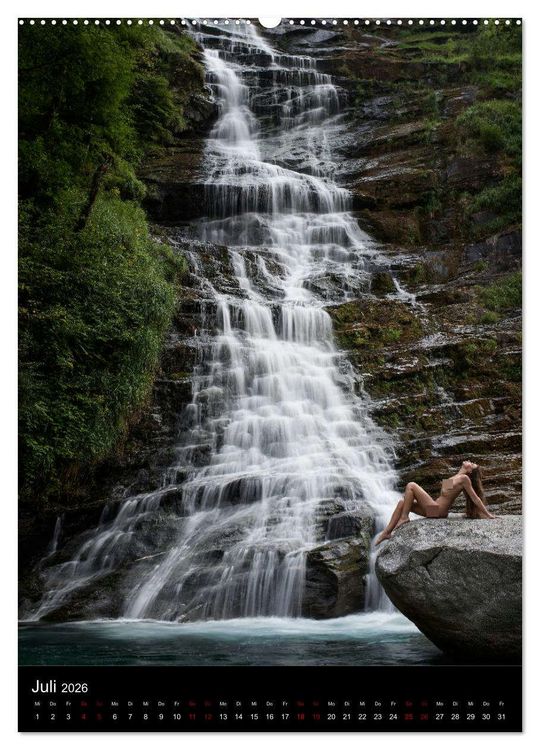 Produktbild: Wasserf&auml;lle im Tessin - Aktaufnahmen an sch&ouml;nen Wasserf&auml;llen in der S&uuml;dschweiz (hochwertiger Premium Wandkalender 2026 DIN A2 hoch), Kunstdruck in Hochglanz