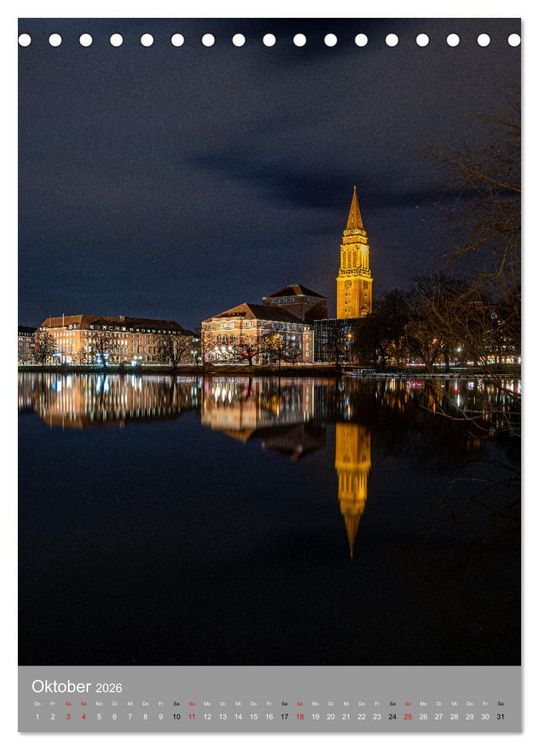 Produktbild: Kiel im Dunkeln. (Tischkalender 2026 DIN A5 hoch), CALVENDO Monatskalender