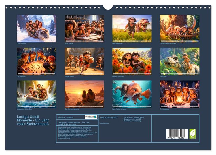 Produktbild: Lustige Urzeit Momente - Ein Jahr voller Steinzeitspa&szlig; (Wandkalender 2026 DIN A3 quer), CALVENDO Monatskalender