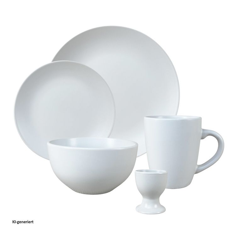 Produktbild: NTK-Collection 20-teiliges Tafelservice in Wei&szlig; Geschirr-Set f&uuml;r 4 Personen