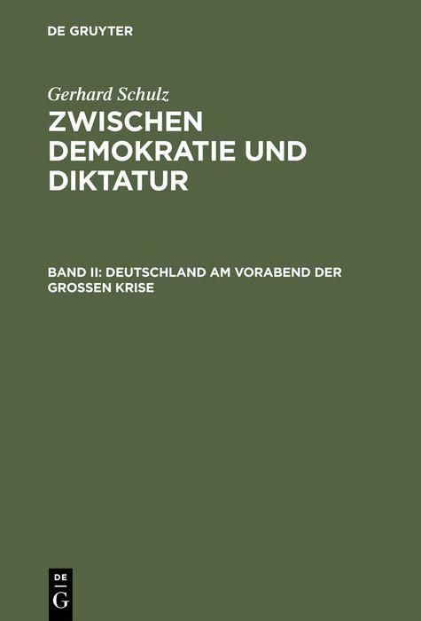 Produktbild: Deutschland am Vorabend der Gro&szlig;en Krise