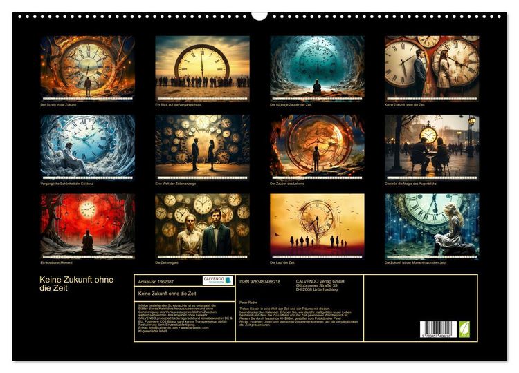Produktbild: Keine Zukunft ohne die Zeit (Wandkalender 2026 DIN A2 quer), CALVENDO Monatskalender